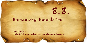Baranszky Bocsárd névjegykártya